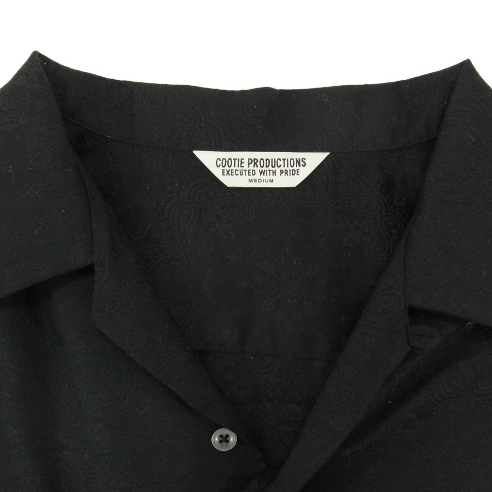 COOTIE クーティー ペイズリー 長袖 ロングスリーブ コットン オープンカラー シャツ ブラック系 M【中古】