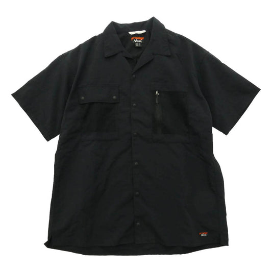 NANGA ナンガ NW2321-1H511 NYLON TUSSER OPEN COLLAR SHIRT ナイロン タッサー オープン カラー 半袖 シャツ ブラック系 M【中古】