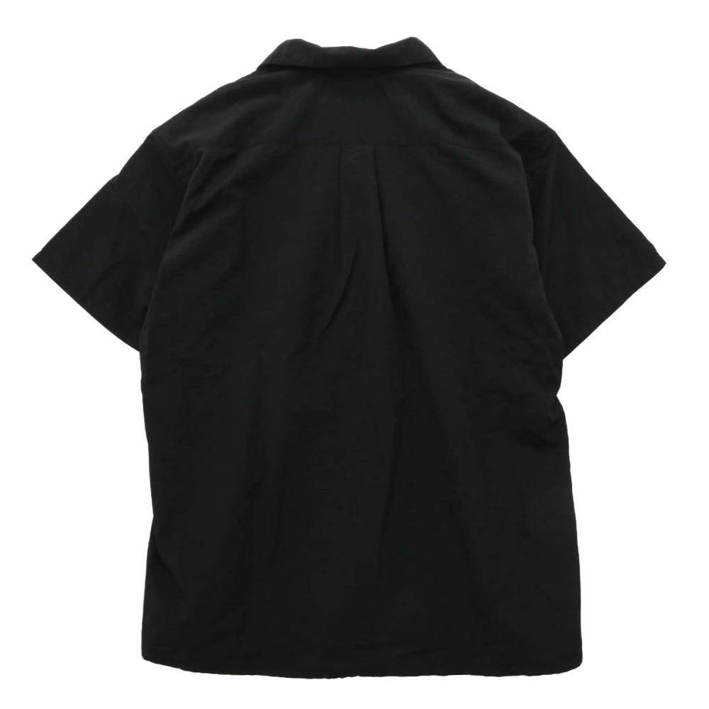 NANGA ナンガ NW2321-1H511 NYLON TUSSER OPEN COLLAR SHIRT ナイロン タッサー オープン カラー 半袖 シャツ ブラック系 M【中古】
