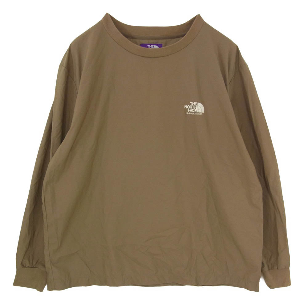 THE NORTH FACE ノースフェイス UNITED ARROWS ユナイテッドアローズ NT3931N PURPLE LABEL パープルレーベル BEAUTY&YOUTH別注 L/S Logo woven Tee　ロゴ ウーブン ロングスリーブ ナイロン ジャケット ブラウン系 L【中古】