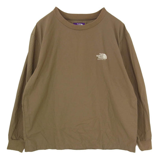 THE NORTH FACE ノースフェイス UNITED ARROWS ユナイテッドアローズ NT3931N PURPLE LABEL パープルレーベル BEAUTY&YOUTH別注 L/S Logo woven Tee　ロゴ ウーブン ロングスリーブ ナイロン ジャケット ブラウン系 L【中古】