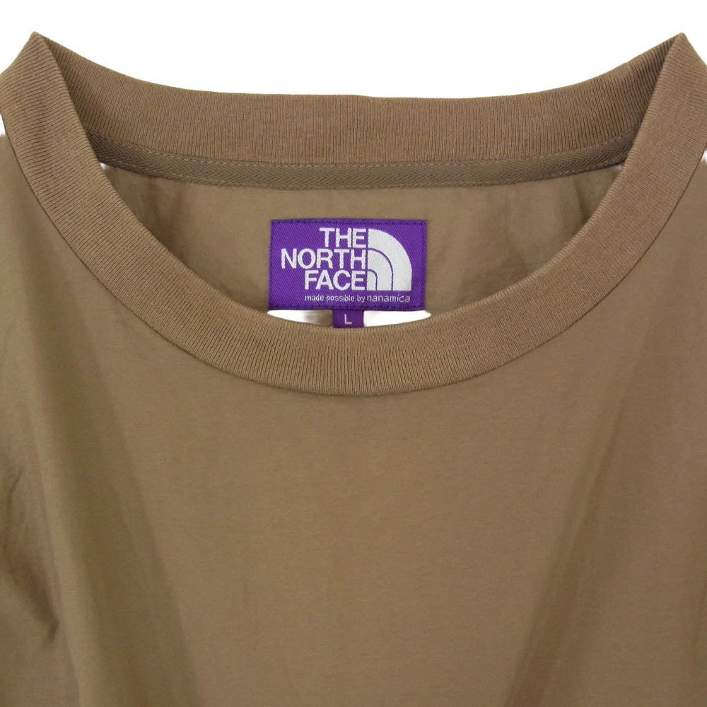THE NORTH FACE ノースフェイス UNITED ARROWS ユナイテッドアローズ NT3931N PURPLE LABEL パープルレーベル BEAUTY&YOUTH別注 L/S Logo woven Tee　ロゴ ウーブン ロングスリーブ ナイロン ジャケット ブラウン系 L【中古】