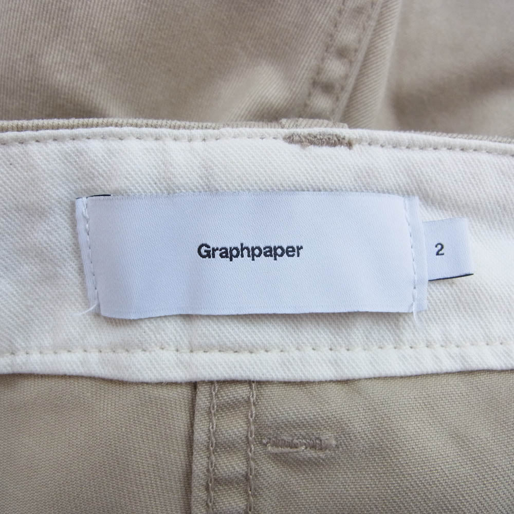 GRAPHPAPER グラフペーパー 22AW GM223-40144B Suvin Chino Wide Straight Pants チノ ワイド パンツ ベージュ系 2【中古】