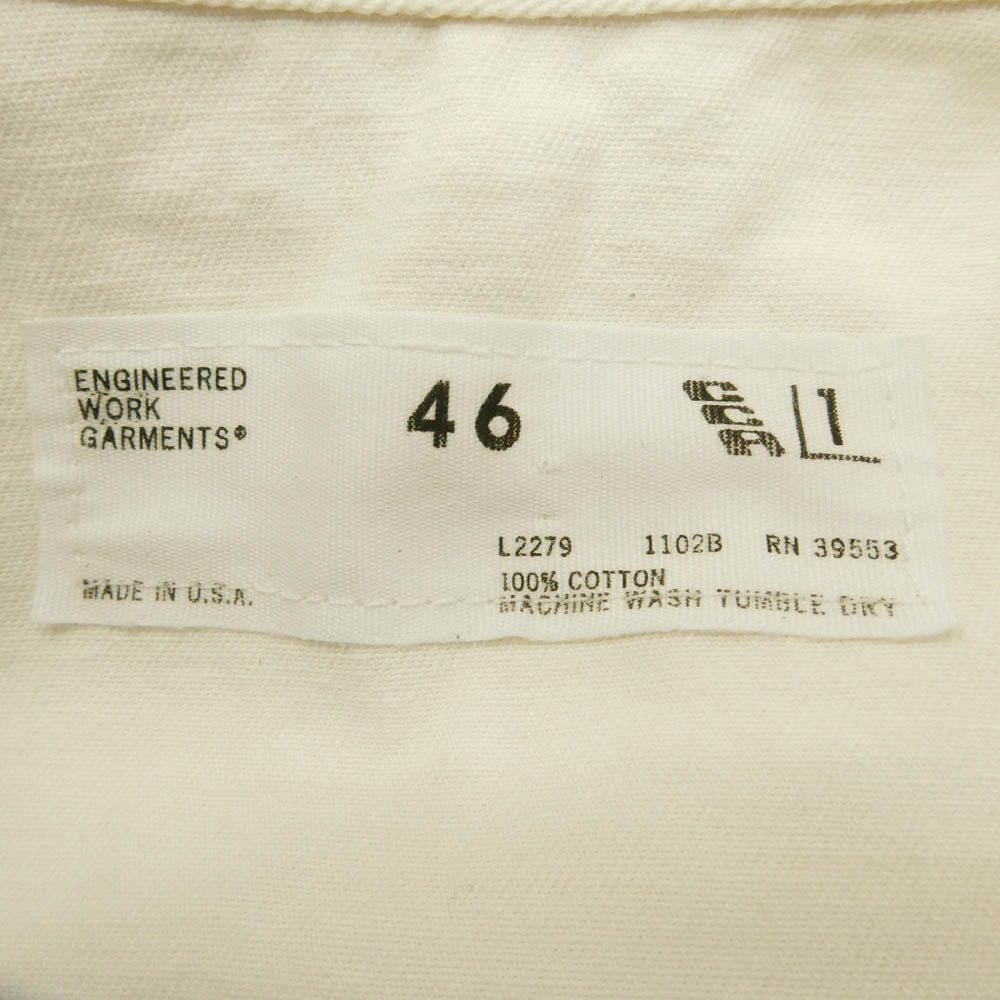 Engineered Garments エンジニアードガーメンツ USA製 コットン オールインワン つなぎ パンツ オフホワイト系 46【中古】