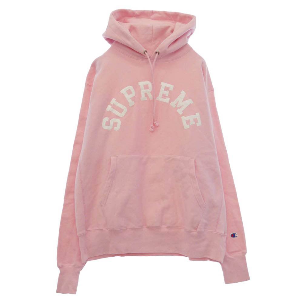 Supreme シュプリーム Champion チャンピオン 25SS × Champion チャンピオン Hooded Sweatshirt フーデッド スウェットシャツ フーディー ピンク系 L【中古】