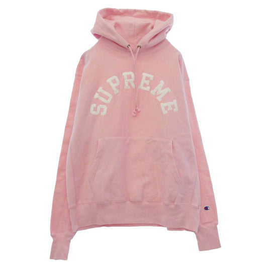 Supreme シュプリーム Champion チャンピオン 25SS × Champion チャンピオン Hooded Sweatshirt フーデッド スウェットシャツ フーディー ピンク系 L【中古】