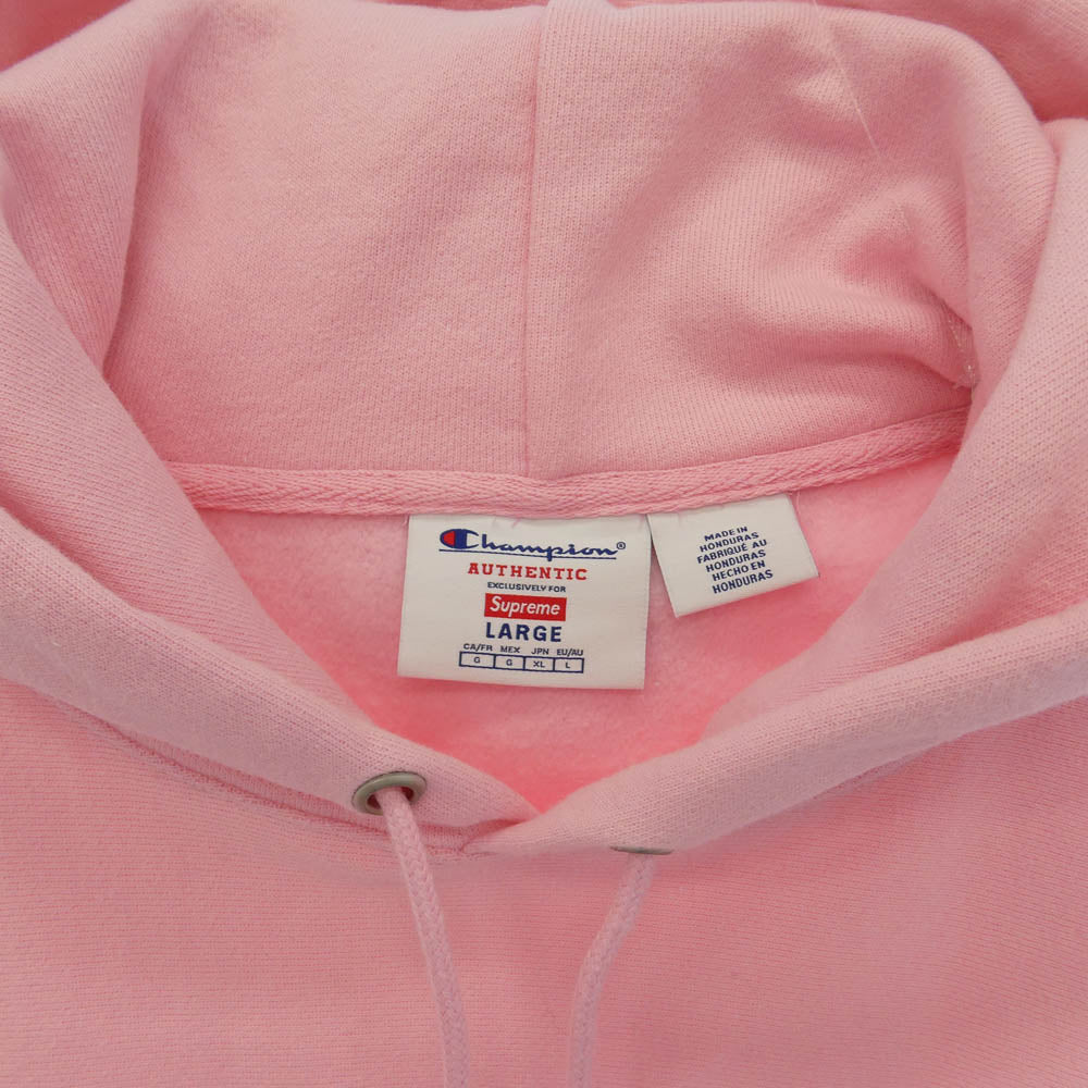 Supreme シュプリーム Champion チャンピオン 25SS × Champion チャンピオン Hooded Sweatshirt フーデッド スウェットシャツ フーディー ピンク系 L【中古】