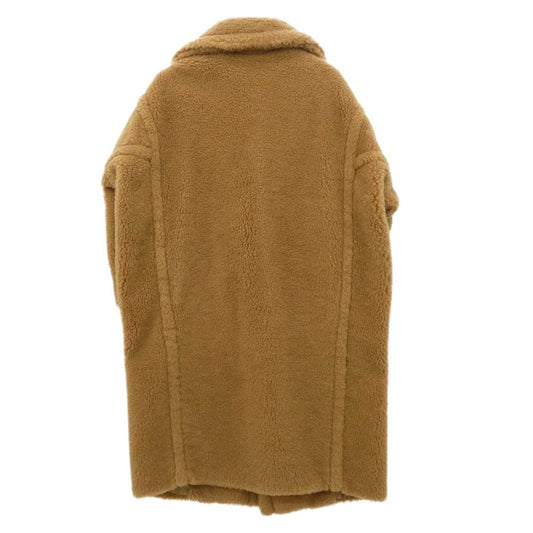 MAX MARA マックスマーラ 101606296 シルク テディベア アイコン ボア コート ブラウン系 S【美品】【中古】