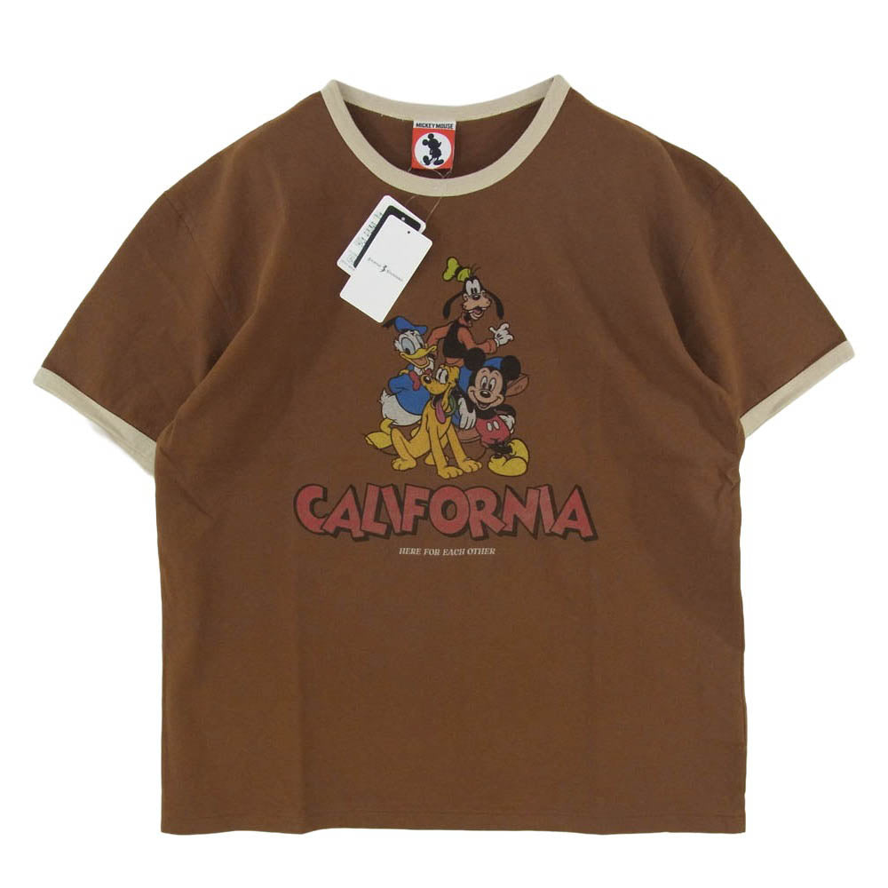JOURNAL STANDARD ジャーナルスタンダード Disney ディズニー × Disney ディズニー MICKEY MOUSE ミッキー マウス プリント Tシャツ 茶系 ブラウン系 M【新古品】【未使用】【中古】