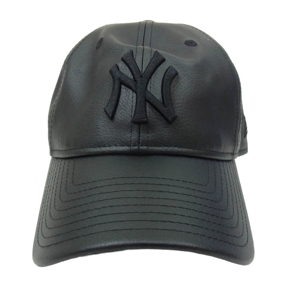 NEW ERA ニューエラ BEAMS ビームス × BEAMS ビームス NY ヤンキース PC-9FIFTY PU フェイクレザー キャップ ブラック系【極上美品】【中古】