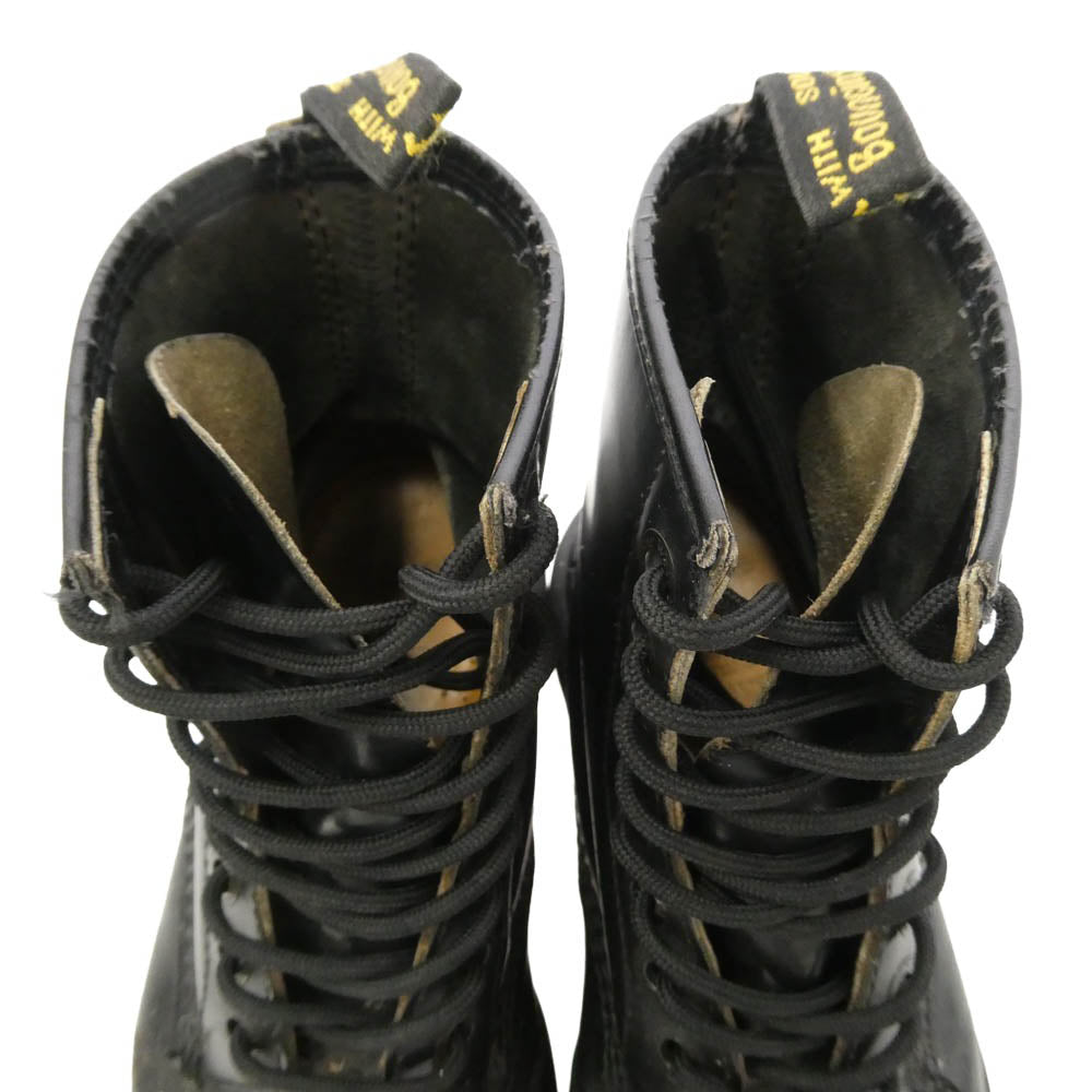 Dr.Martens ドクターマーチン 英国製 8ホール CRAZY BOMB クレイジー ボム レースアップ ハイカット ブーツ ブラック系 サイズ表記なし【中古】
