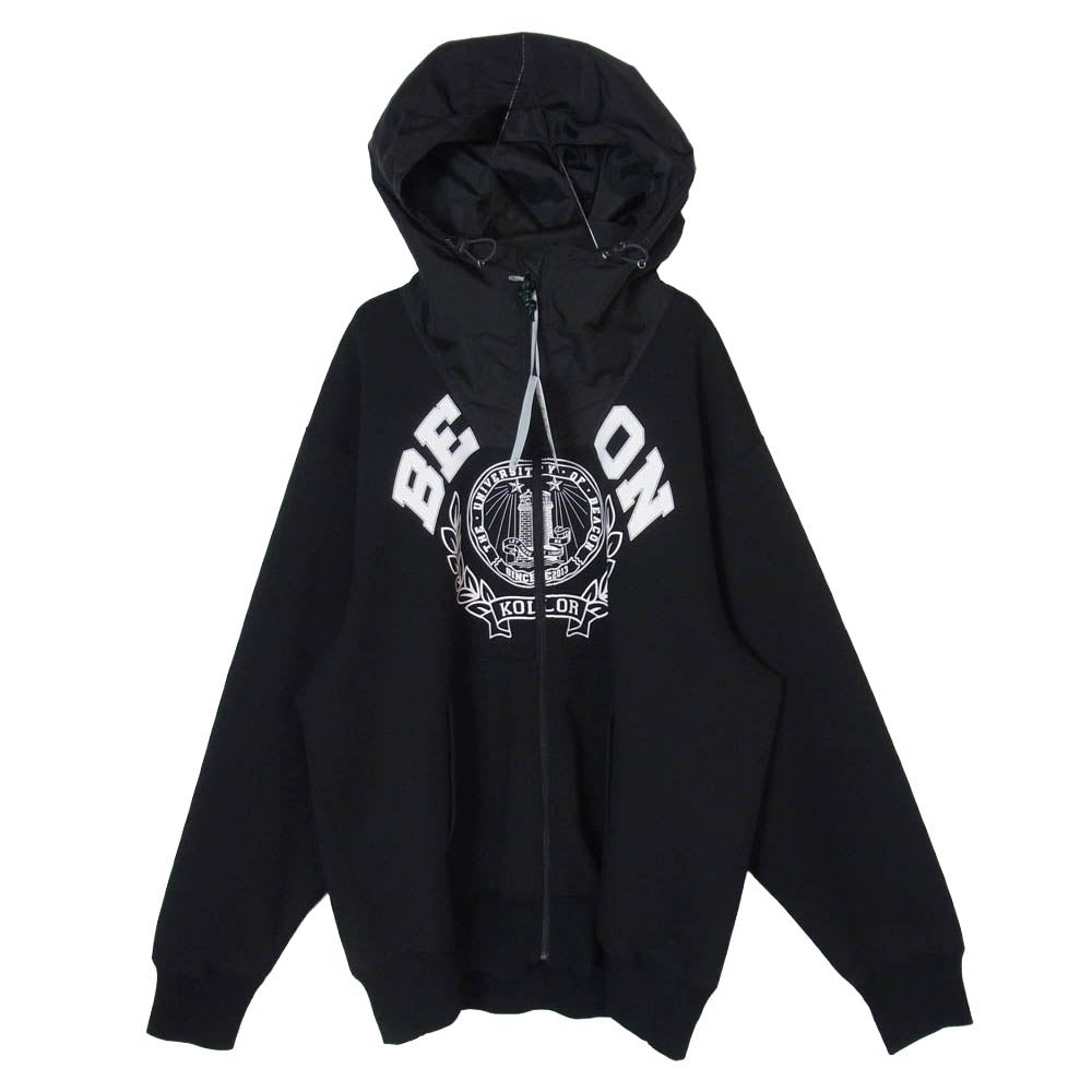 kolor カラー 26SS 26SBM-T04231 Double-Knit Hoodie 切替 ジップパーカー ブラック系 3【新古品】【未使用】【中古】