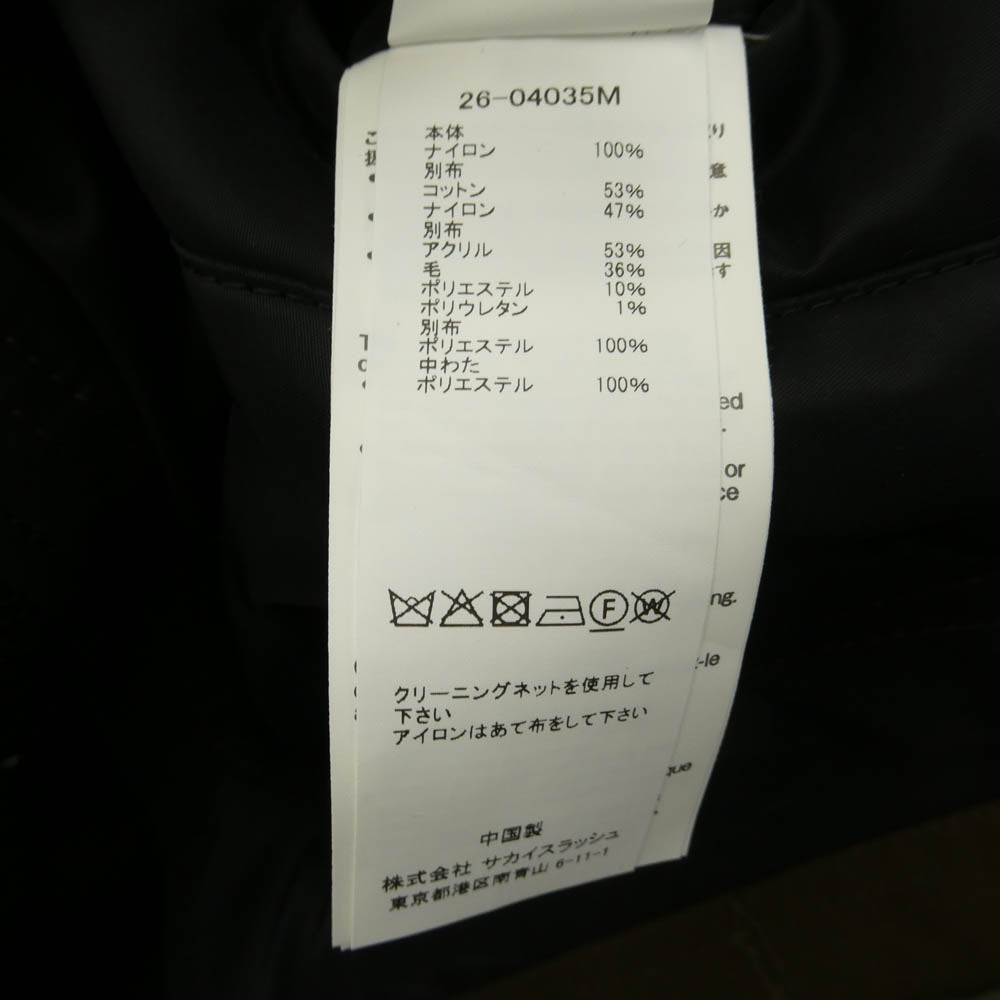 Sacai サカイ 26AW 26-04035M Nylon Twill x Ripstop Reversible Quilted Jacket Brown ナイロン ツイル リップストップ リバーシブル キルテッド ジャケット ブラウン系 ブラック系【中古】