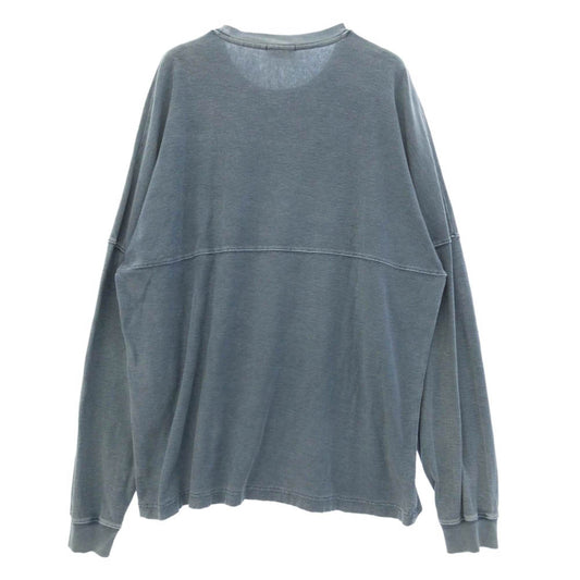 KITH キス 20AW Paneled L/S Tee ウォッシュ加工 パナルド ボックスロゴ ロングスリーブ Tシャツ 長袖 カットソー ライトブルー系 L【中古】