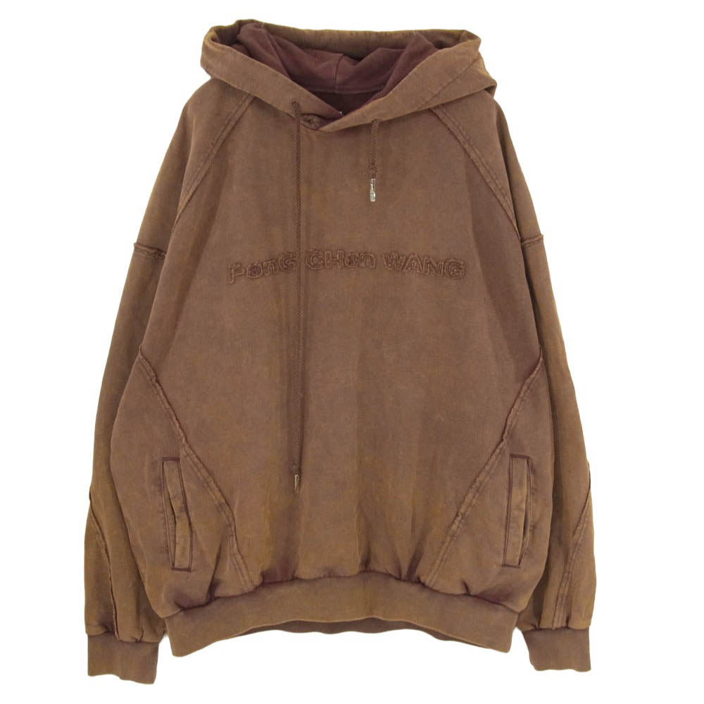 フェン・チェン・ワン FUF18HD04 BROWN WASHED HOODIE ウォッシュ加工 プルオーバー パーカー フディー ブラウン系 M【美品】【中古】