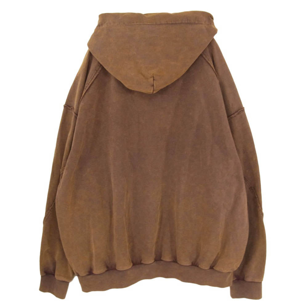フェン・チェン・ワン FUF18HD04 BROWN WASHED HOODIE ウォッシュ加工 プルオーバー パーカー フディー ブラウン系 M【美品】【中古】