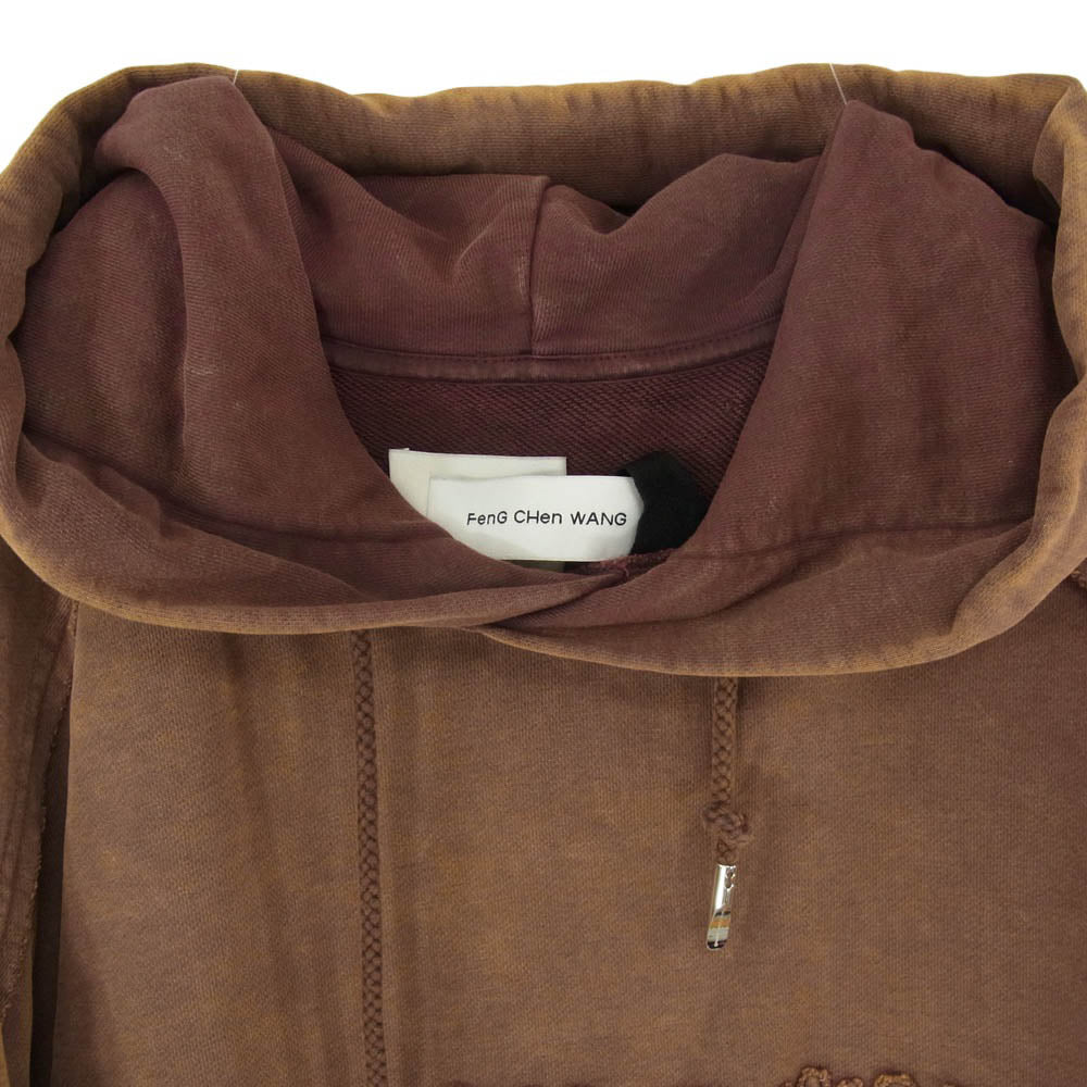 フェン・チェン・ワン FUF18HD04 BROWN WASHED HOODIE ウォッシュ加工 プルオーバー パーカー フディー ブラウン系 M【美品】【中古】