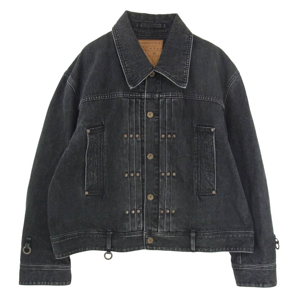 ソウシオオツキ 22SS S22GN06DNM-WSH The BDH Denim Jacket リベット タック シンチバック デニム ジャケット ブラック系 48【中古】