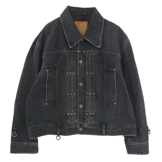 ソウシオオツキ 22SS S22GN06DNM-WSH The BDH Denim Jacket リベット タック シンチバック デニム ジャケット ブラック系 48【中古】