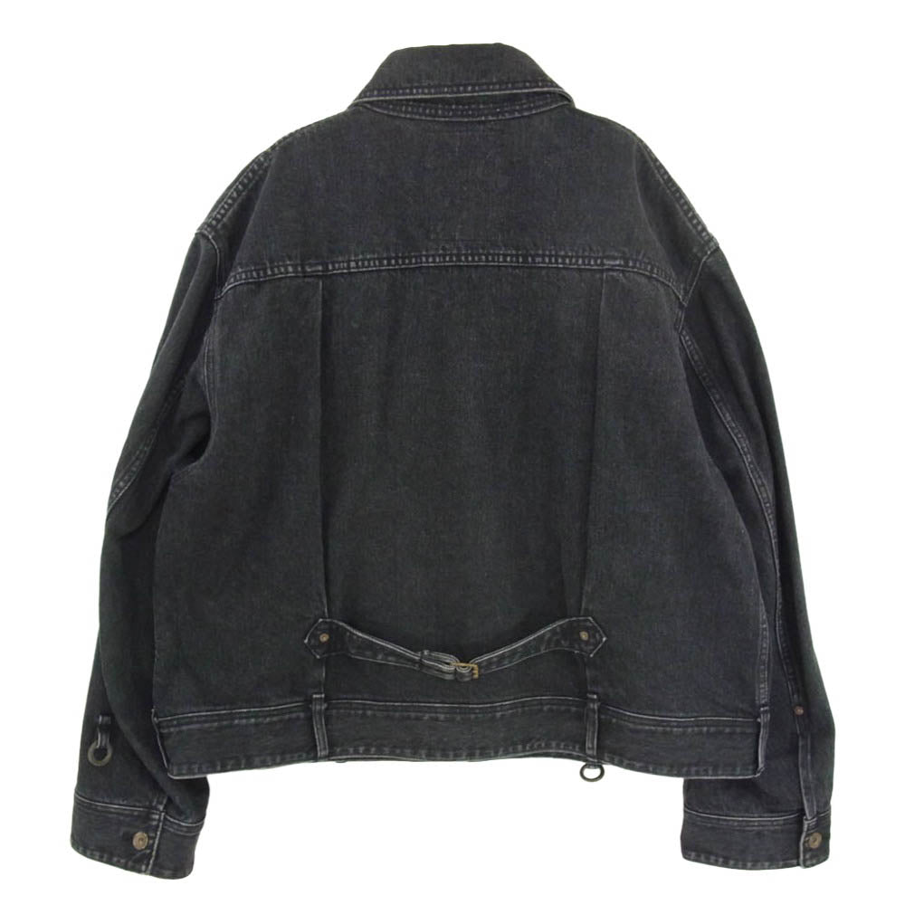 ソウシオオツキ 22SS S22GN06DNM-WSH The BDH Denim Jacket リベット タック シンチバック デニム ジャケット ブラック系 48【中古】