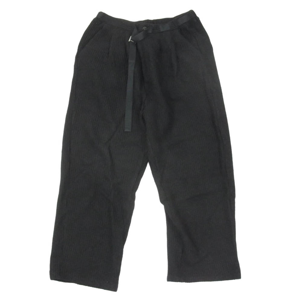 ANCELLM アンセルム 25AW ANC-PT85-B WOOLCORD BELTLESS SLACKS コーデュロイ ウール コード ベルトレス スラックス パンツ ブラック系 1【中古】
