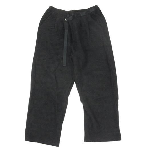ANCELLM アンセルム 25AW ANC-PT85-B WOOLCORD BELTLESS SLACKS コーデュロイ ウール コード ベルトレス スラックス パンツ ブラック系 1【中古】