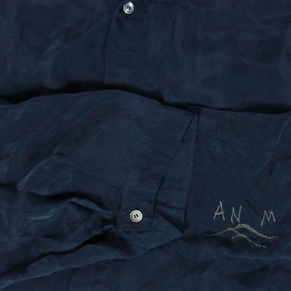 ANCELLM アンセルム 26SS ANC-SH78 EMBROIDERED SOUVENIR SHIRT ロゴ 龍 刺繍 スーベニア 長袖 シャツ ダークネイビー系 1【中古】