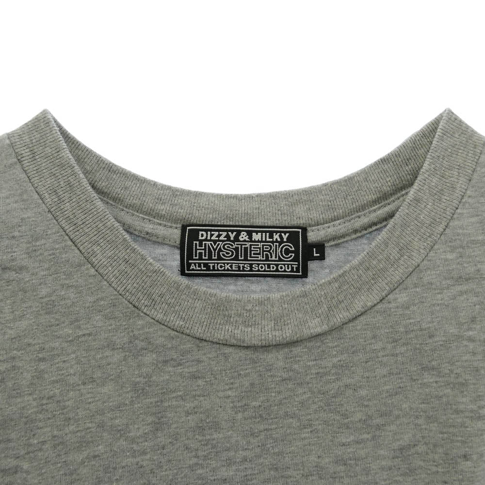 HYSTERIC GLAMOUR ヒステリックグラマー 02223CL14 02223CL14 HEART OF HYS 長袖 カットソー Ｔシャツ グレー系 L【中古】