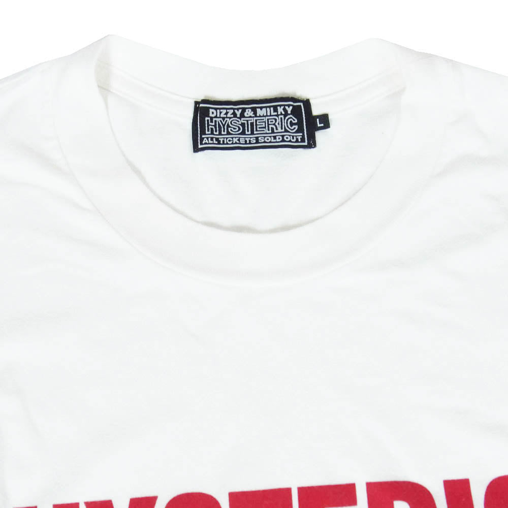 HYSTERIC GLAMOUR ヒステリックグラマー 02221CL01 KEEP MUSIC キープ ミュージック 長袖 Tシャツ カットソー ホワイト系 L【中古】