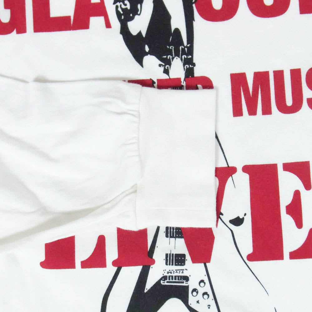 HYSTERIC GLAMOUR ヒステリックグラマー 02221CL01 KEEP MUSIC キープ ミュージック 長袖 Tシャツ カットソー ホワイト系 L【中古】