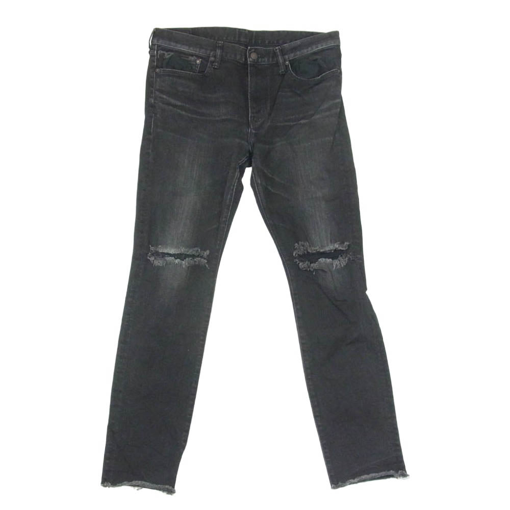HYSTERIC GLAMOUR ヒステリックグラマー 02173AP19 クラッシュ ダメージ 加工 ブラック デニム パンツ ブラック系 34【中古】