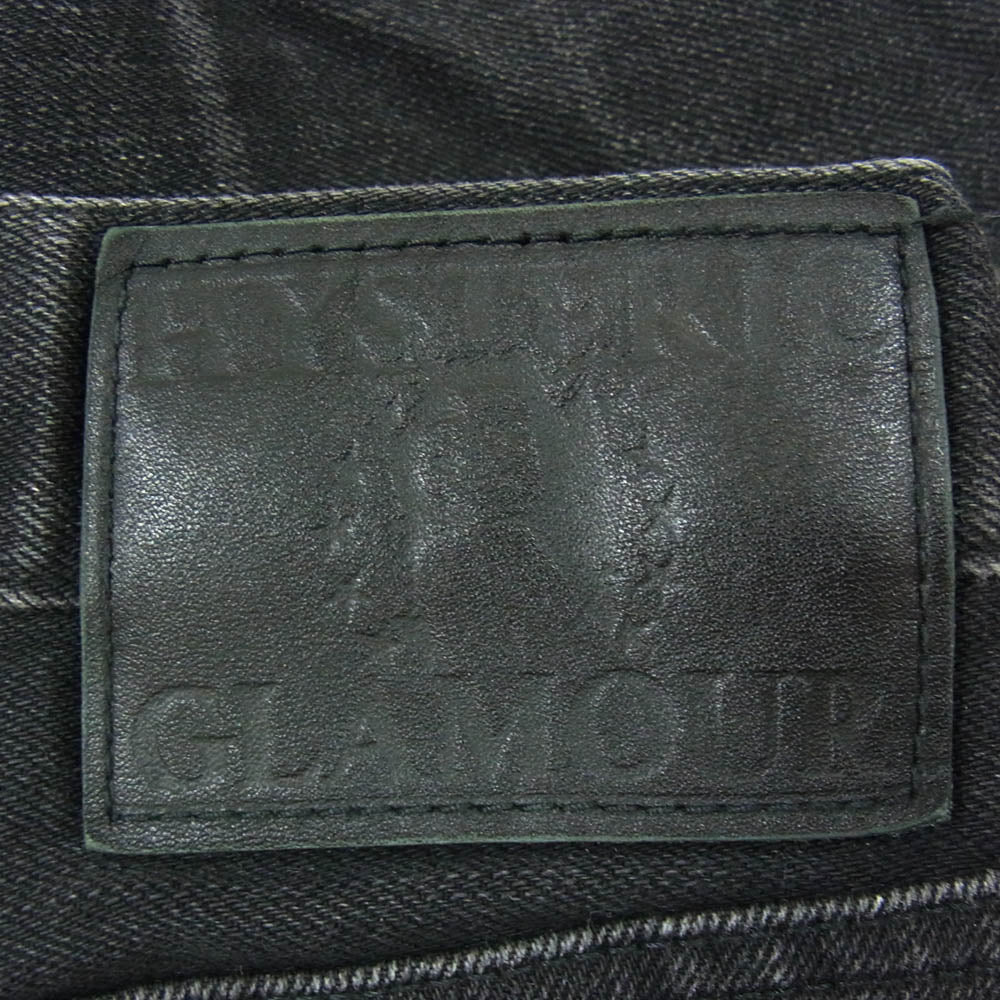 HYSTERIC GLAMOUR ヒステリックグラマー 02173AP19 クラッシュ ダメージ 加工 ブラック デニム パンツ ブラック系 34【中古】