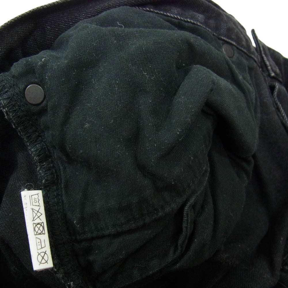 HYSTERIC GLAMOUR ヒステリックグラマー 02173AP19 クラッシュ ダメージ 加工 ブラック デニム パンツ ブラック系 34【中古】