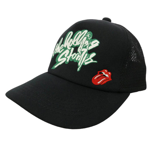HYSTERIC GLAMOUR ヒステリックグラマー 02233QH08 THE ROLLING STONES GIRL SITTING RS LOGO メッシュ キャップ 帽子 ブラック系 FREE【中古】