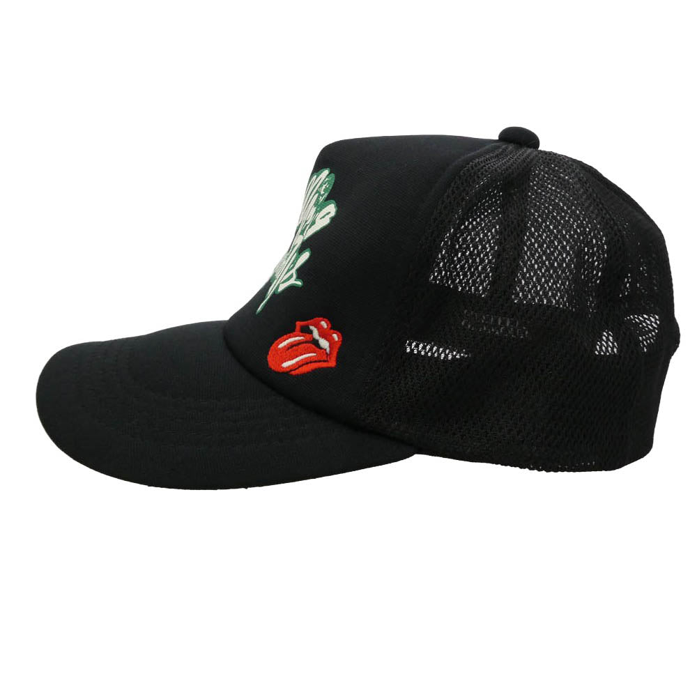 HYSTERIC GLAMOUR ヒステリックグラマー 02233QH08 THE ROLLING STONES GIRL SITTING RS LOGO メッシュ キャップ 帽子 ブラック系 FREE【中古】