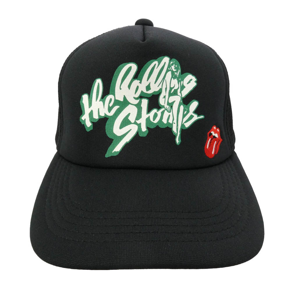 HYSTERIC GLAMOUR ヒステリックグラマー 02233QH08 THE ROLLING STONES GIRL SITTING RS LOGO メッシュ キャップ 帽子 ブラック系 FREE【中古】