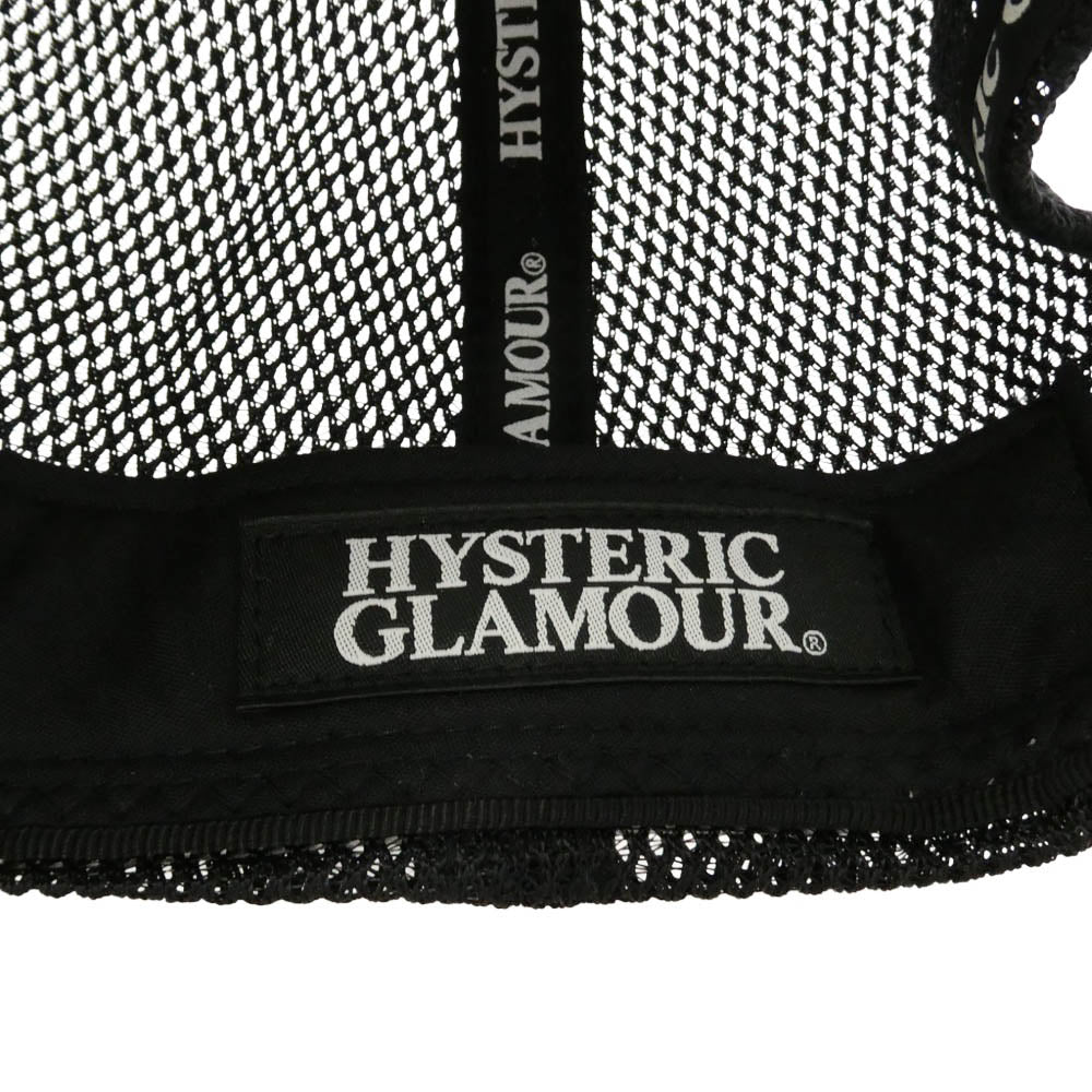 HYSTERIC GLAMOUR ヒステリックグラマー 02233QH08 THE ROLLING STONES GIRL SITTING RS LOGO メッシュ キャップ 帽子 ブラック系 FREE【中古】