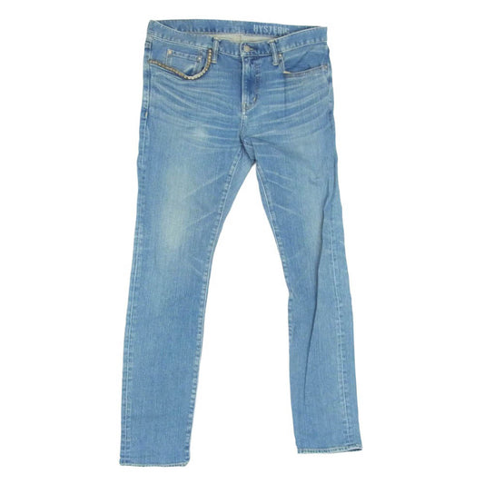 HYSTERIC GLAMOUR ヒステリックグラマー 02213AP15 SP加工 スタッズ スリム デニム パンツ インディゴブルー系 34【中古】