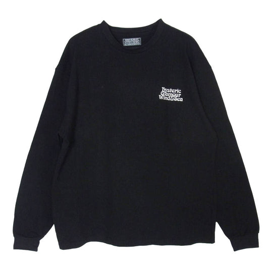 HYSTERIC GLAMOUR ヒステリックグラマー WIND AND SEA ウィンダンシー WDS-C-HYS-24Q2-10 WIND AND SEA ウィンダンシー ガール バックロゴ ロングスリーブ カットソー 長袖 Tシャツ ブラック系 L【中古】