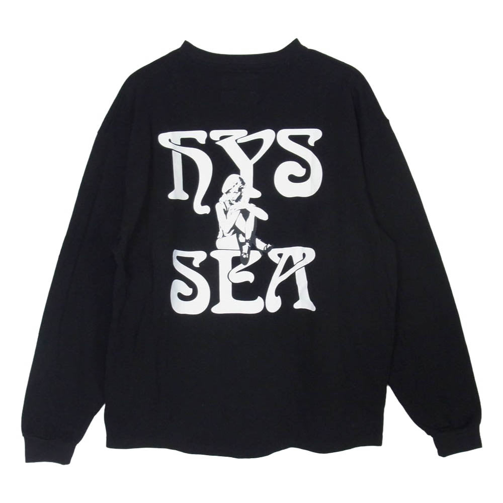 HYSTERIC GLAMOUR ヒステリックグラマー WIND AND SEA ウィンダンシー WDS-C-HYS-24Q2-10 WIND AND SEA ウィンダンシー ガール バックロゴ ロングスリーブ カットソー 長袖 Tシャツ ブラック系 L【中古】