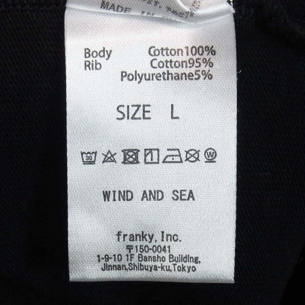 HYSTERIC GLAMOUR ヒステリックグラマー WIND AND SEA ウィンダンシー WDS-C-HYS-24Q2-10 WIND AND SEA ウィンダンシー ガール バックロゴ ロングスリーブ カットソー 長袖 Tシャツ ブラック系 L【中古】
