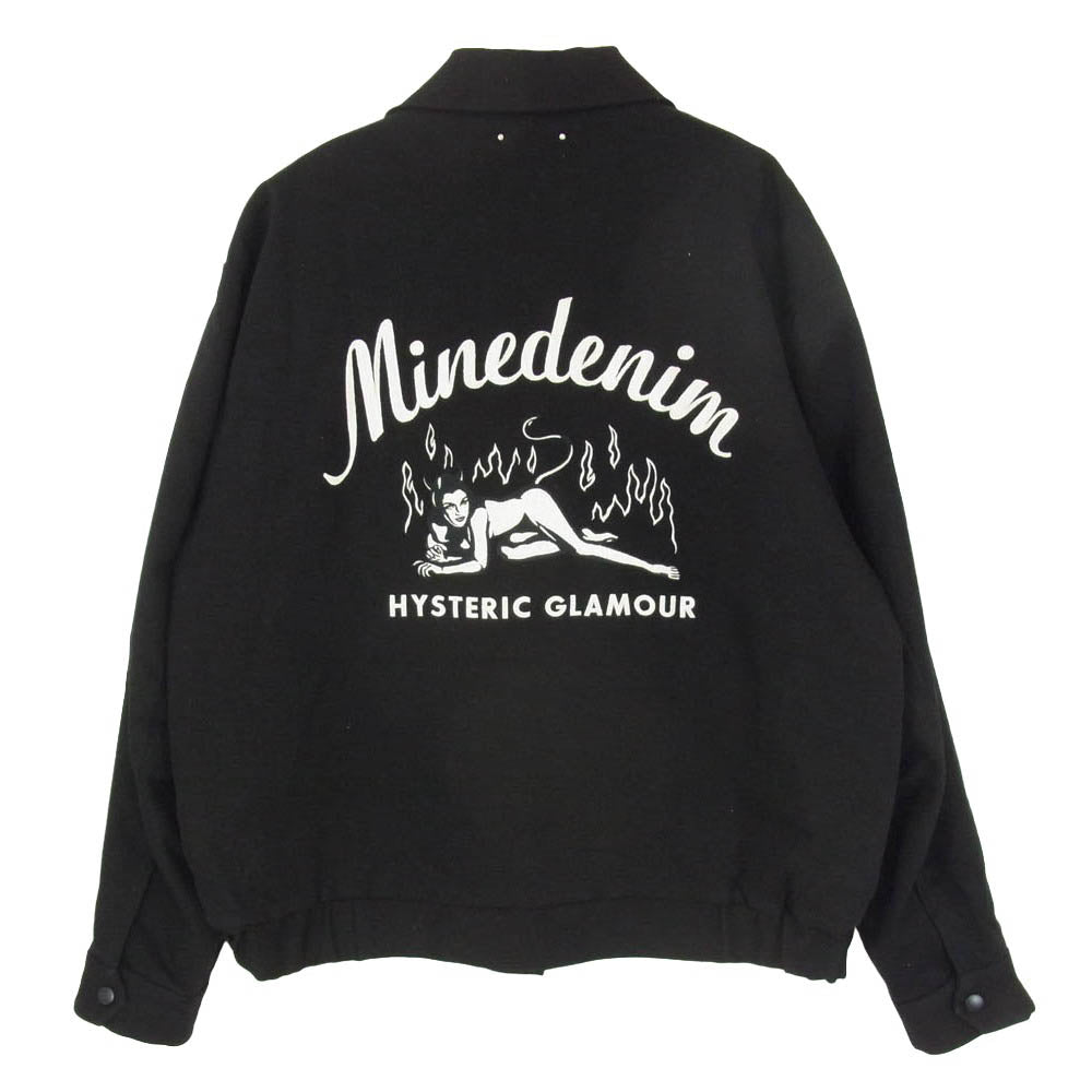 HYSTERIC GLAMOUR ヒステリックグラマー MINEDENIM マインデニム MND-HYS001 × MINEDENIM マインデニム F.Black Denim JKT デニム 中綿 ジャケット ブラック系 XL【中古】