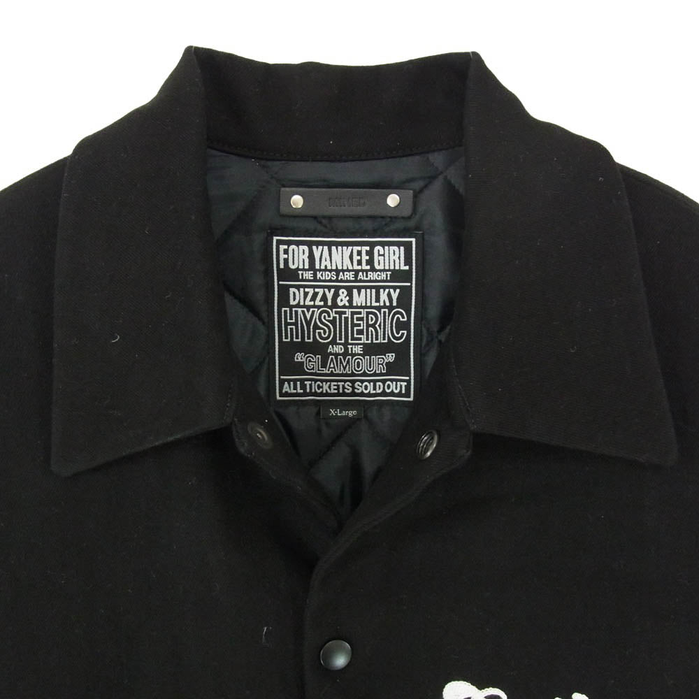 HYSTERIC GLAMOUR ヒステリックグラマー MINEDENIM マインデニム MND-HYS001 × MINEDENIM マインデニム F.Black Denim JKT デニム 中綿 ジャケット ブラック系 XL【中古】