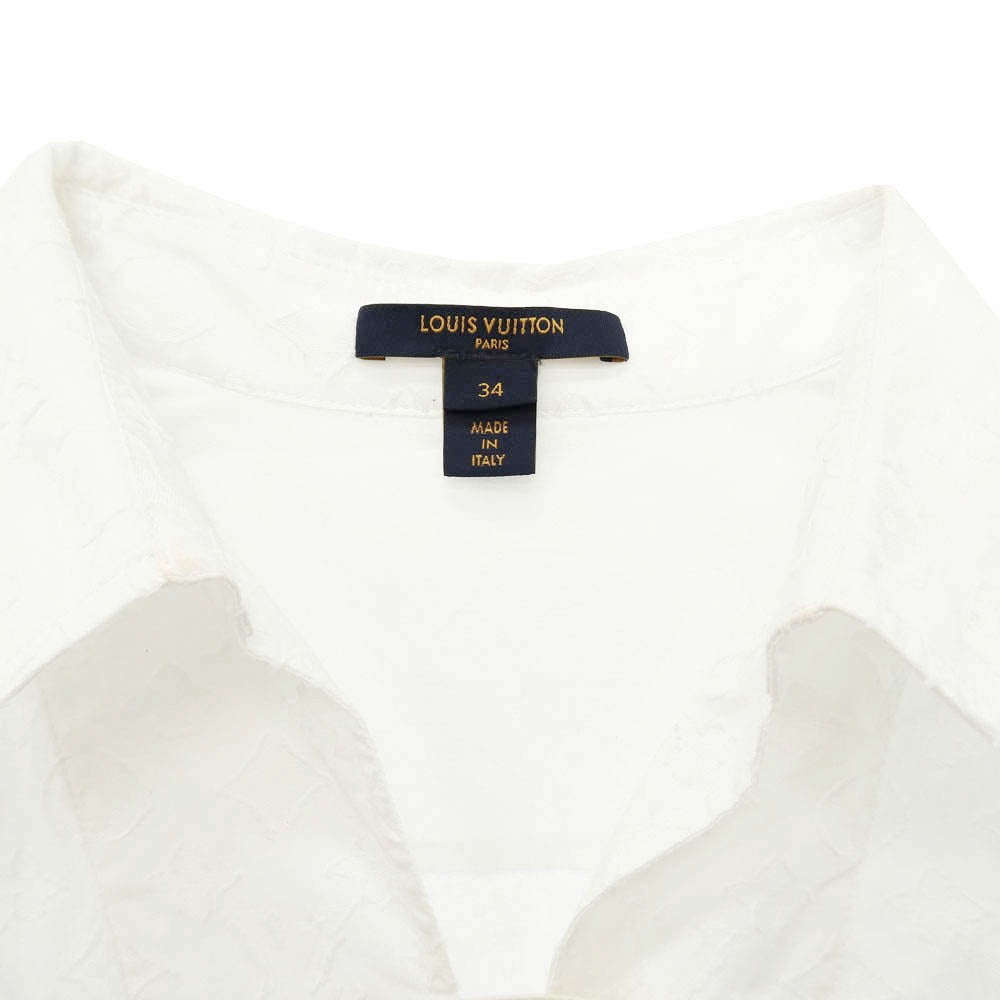 LOUIS VUITTON ルイ・ヴィトン モノグラム リレーフ ロング シャツ ワンピース ドレス ホワイト系 34【中古】