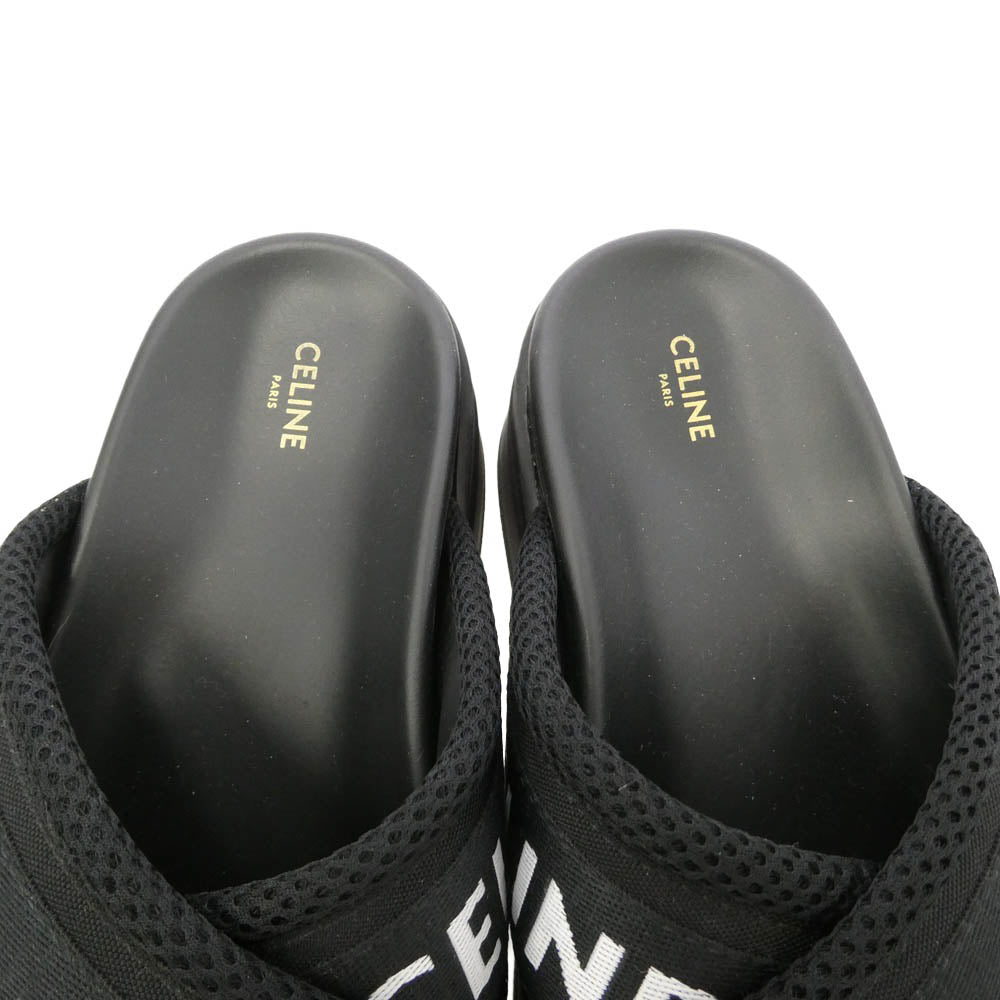 CELINE セリーヌ RM0223 ブロックスライド ロゴ 厚底 サンダル ブラック系 37【中古】