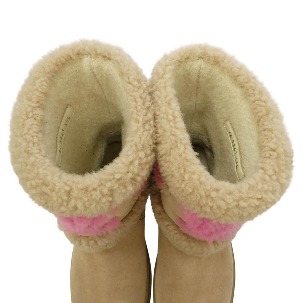 LOUIS VUITTON ルイ・ヴィトン SNOW DROP FLAT ANKLE スノードロップ ライン アンクル ブーツ ベージュ ベージュ系 ピンク系 35.5【中古】