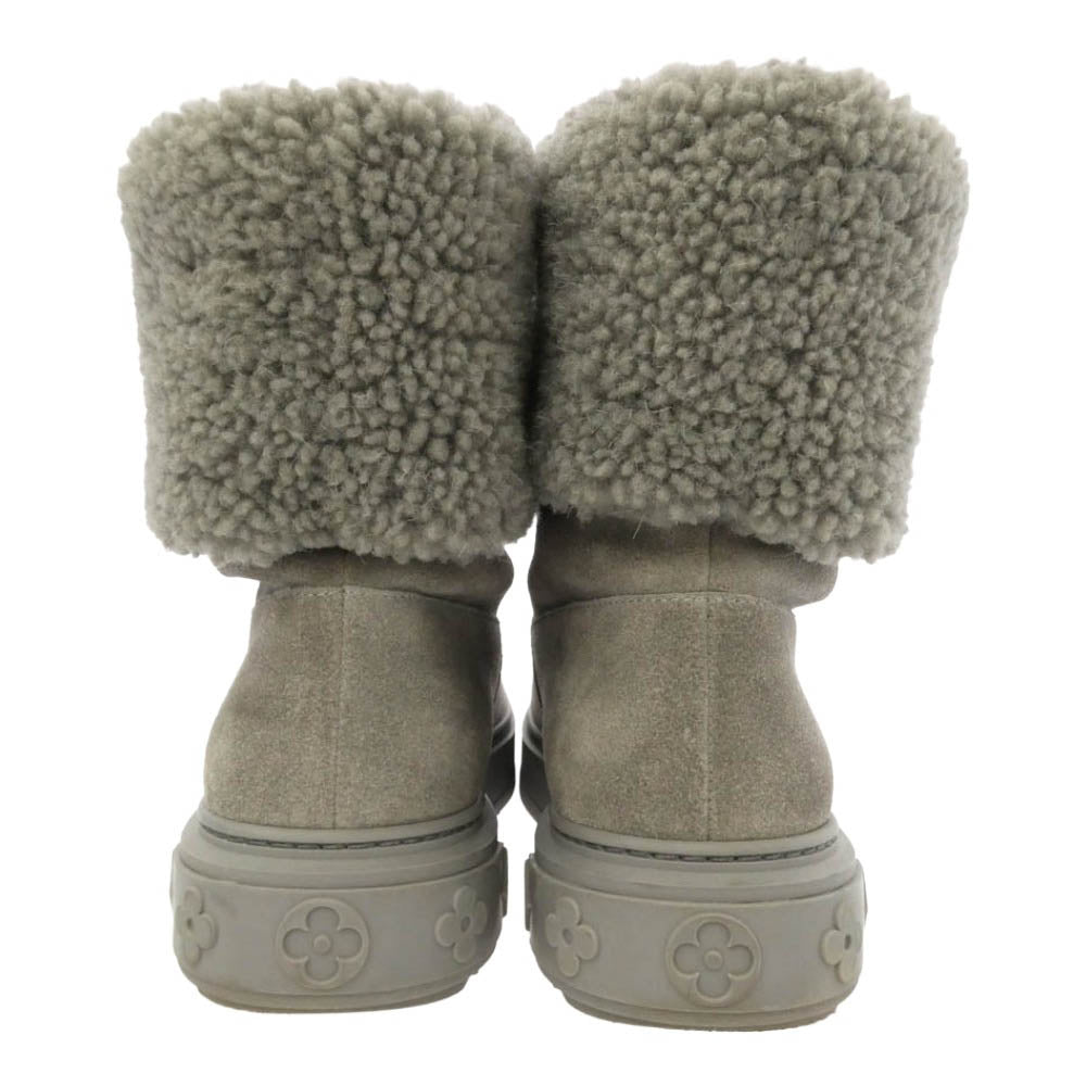 LOUIS VUITTON ルイ・ヴィトン SNOW DROP FLAT ANKLE スノードロップ ライン アンクル ブーツ グレー グレー系 35N【中古】