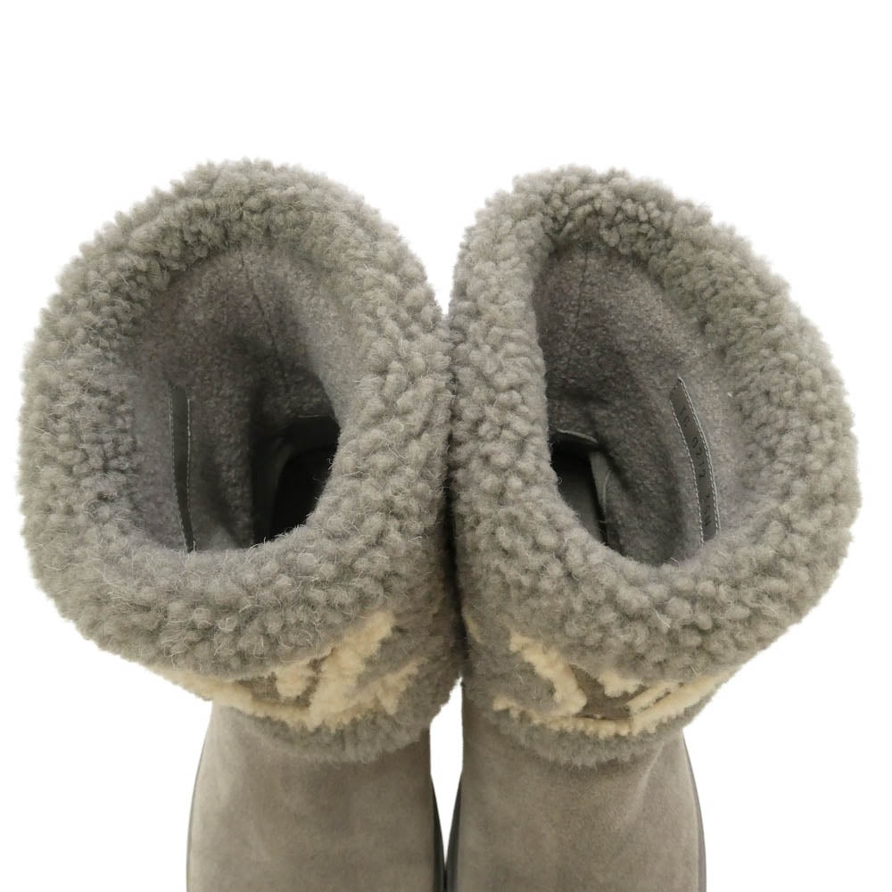 LOUIS VUITTON ルイ・ヴィトン SNOW DROP FLAT ANKLE スノードロップ ライン アンクル ブーツ グレー グレー系 35N【中古】