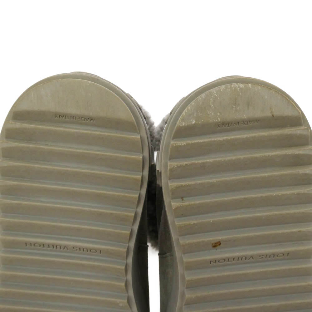 LOUIS VUITTON ルイ・ヴィトン SNOW DROP FLAT ANKLE スノードロップ ライン アンクル ブーツ グレー グレー系 35N【中古】