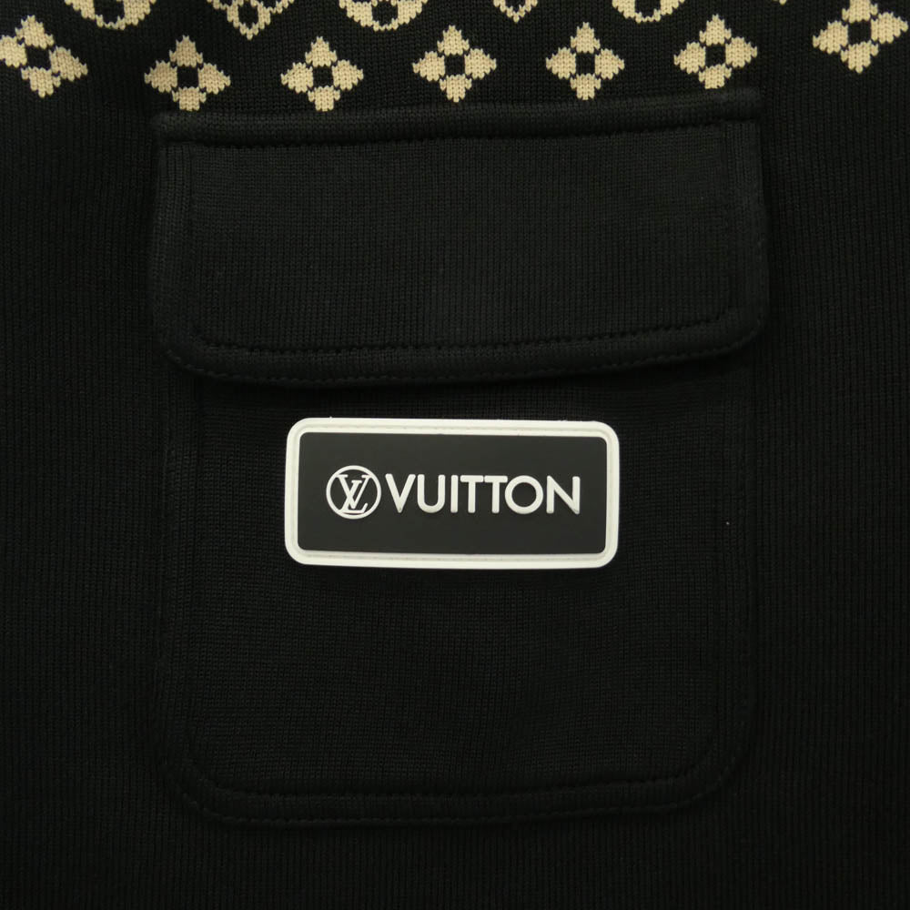 LOUIS VUITTON ルイ・ヴィトン シルク モノグラム ロゴ ノースリーブ Aライン ドレス ワンピース ブラック系 XS【中古】